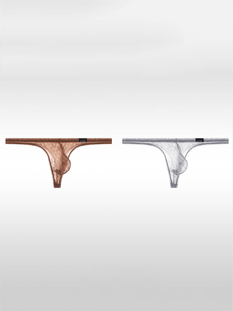 Men's Ultra-Thin U-Convex Pouch See-Through Thong