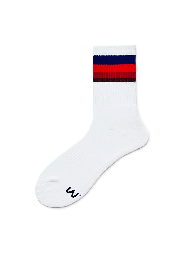 D.M Rainbow Striped Sports Cotton Socks