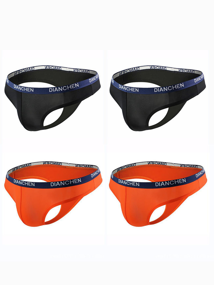 4 Pack Men's Sexy Comfortable Ice Silk Breathable Thong