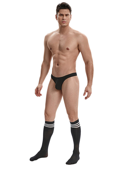 Men's Striped Stockings - Black
