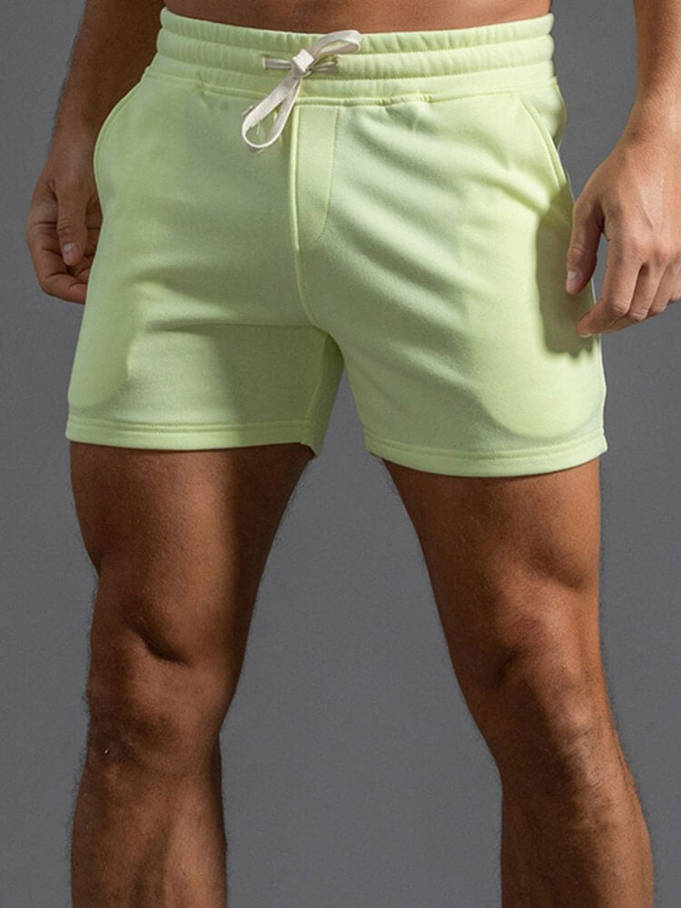 Men's Casual Solid Cotton Gym Shorts