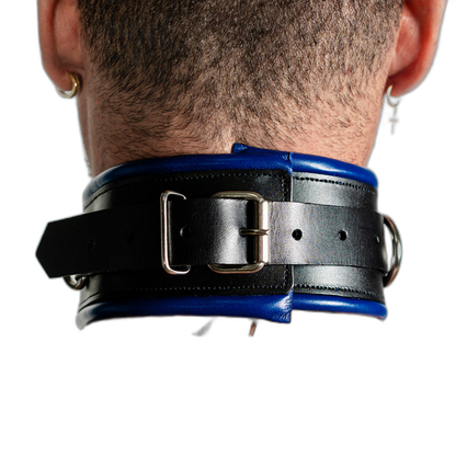 ruff GEAR Leather Padded Neck Collar Blue