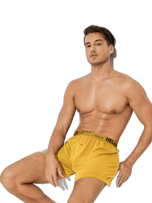 2 Pack Men’s Woven Cotton Boxer Shorts With Button Fly