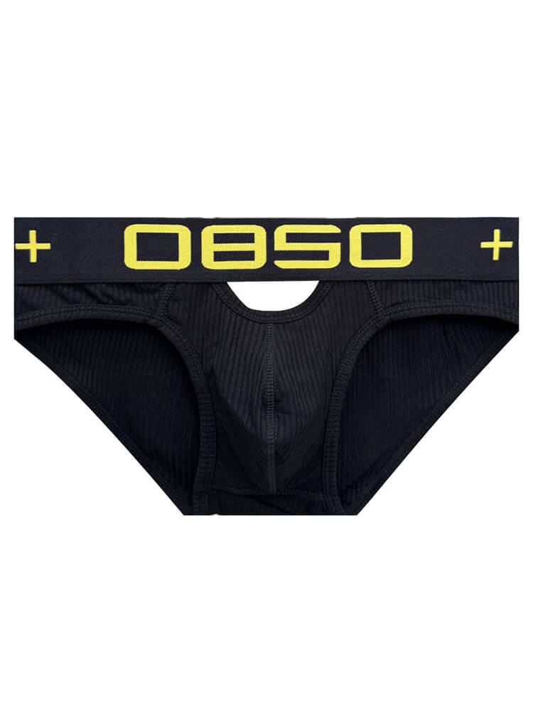 Men's Sexy Low-Rise Hollow Ribbed Briefs