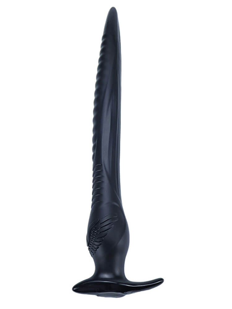 Erotic Extra Long Textured PVC Anal Plug