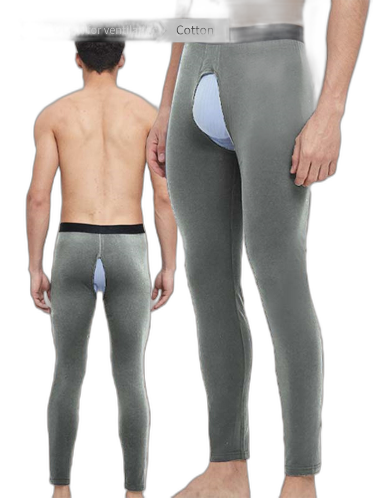 Men's Pure Cotton Open Crotch Breathable Warm Pants