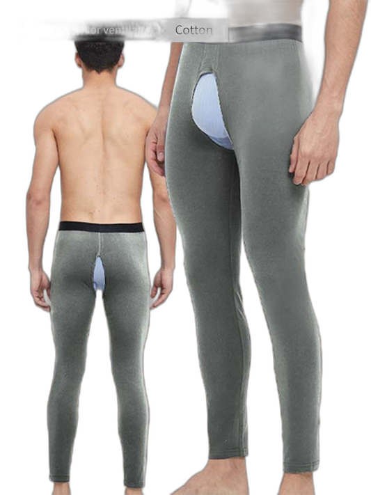 Men's Pure Cotton Open Crotch Breathable Warm Pants