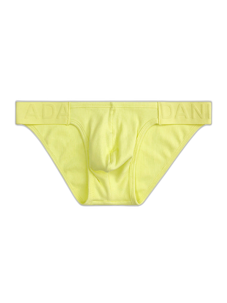2 Pack Men's Low-Rise High-Cut Ribbed Cotton Bikini