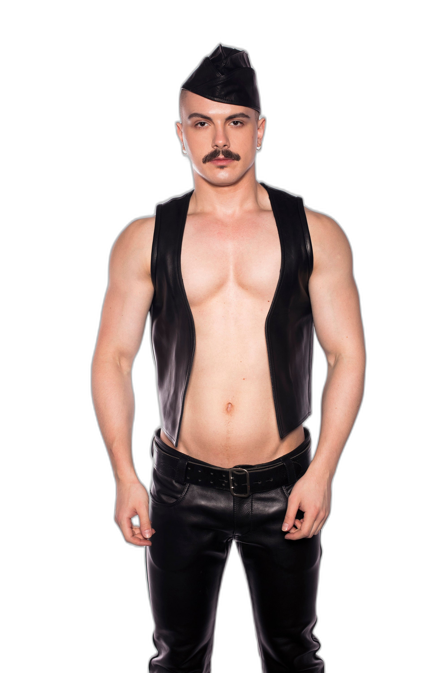 Prowler RED Leather Vest Waistcoat Black