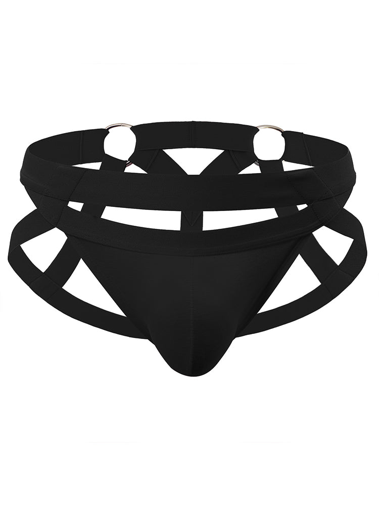 Men's Metal Ring Thong- White