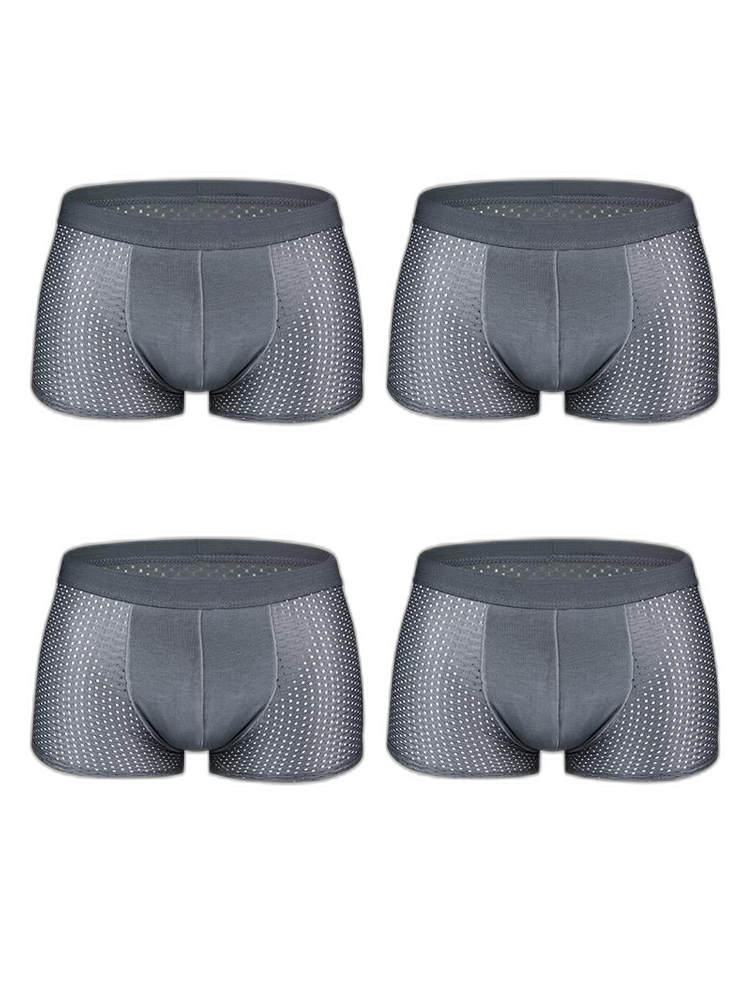 4 Pack Mesh Breathable Ice Silk Underwear Boxer