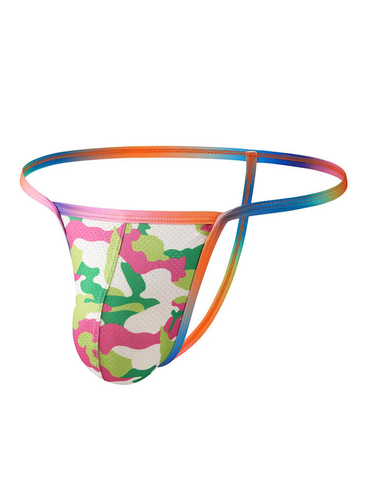 Men's Sexy Low-Rise Camouflage Printed Thong