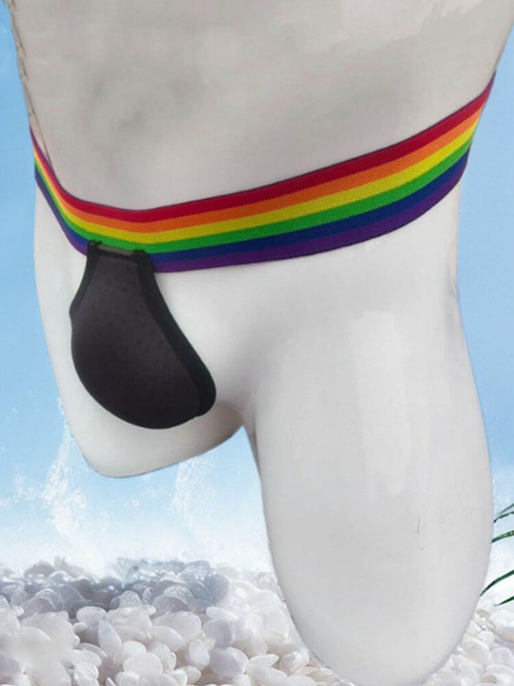 Men's Sexy Rainbow Waistband Padded Thong