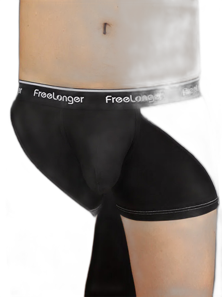FreeLonger Men's Big Pouch Breathable Seamless Trunks