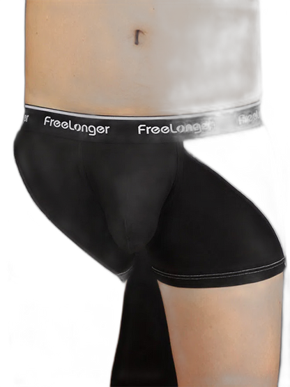 FreeLonger Men's Big Pouch Breathable Seamless Trunks