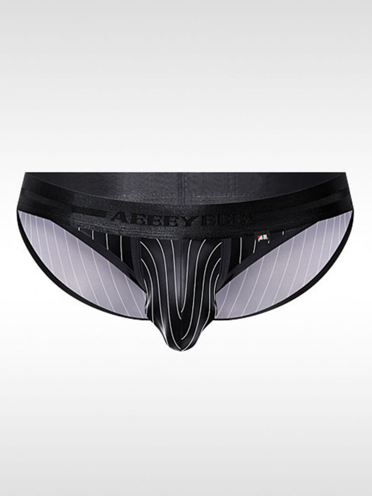 Men's Sexy Low-Rise High-Cut Striped Briefs