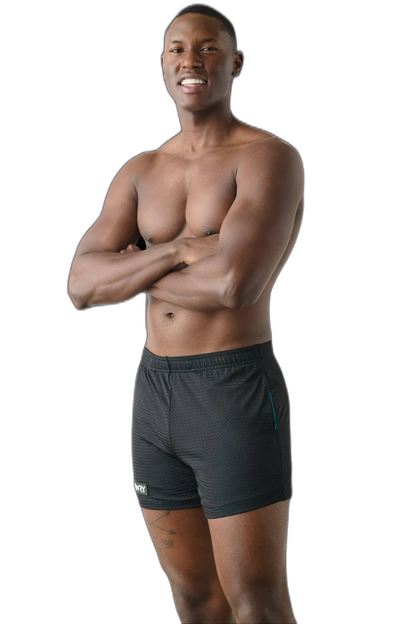 VARSITY Shorts - Black & Teal