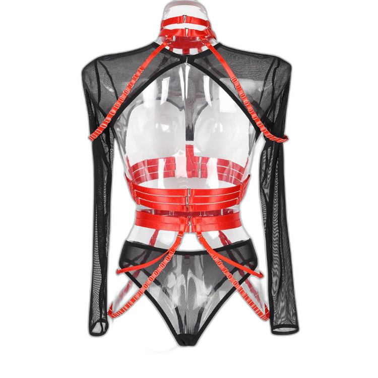 Unsubtle Temptress Bondage Bodysuit Set