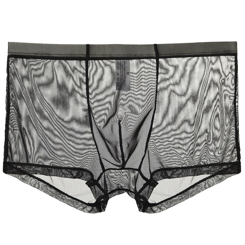 Mid Waist Mesh Sexy Pouch Bag Boxers