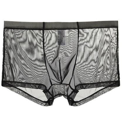 Mid Waist Mesh Sexy Pouch Bag Boxers