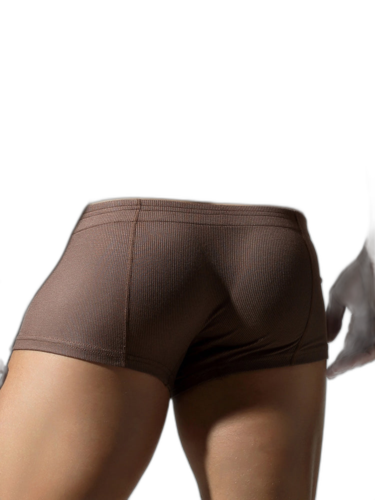 2 Pack Men's Soft Solid Color Simple Comfortable Breathable Trunks