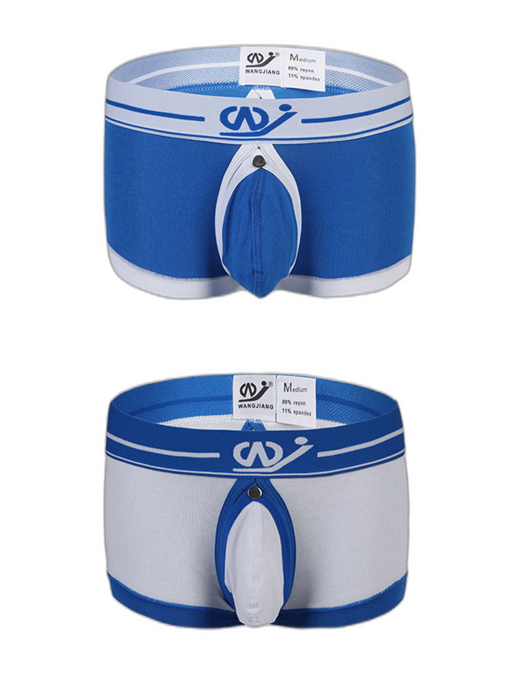 2 Pack Men's Large Pouch Back Opening Sexy Trunks