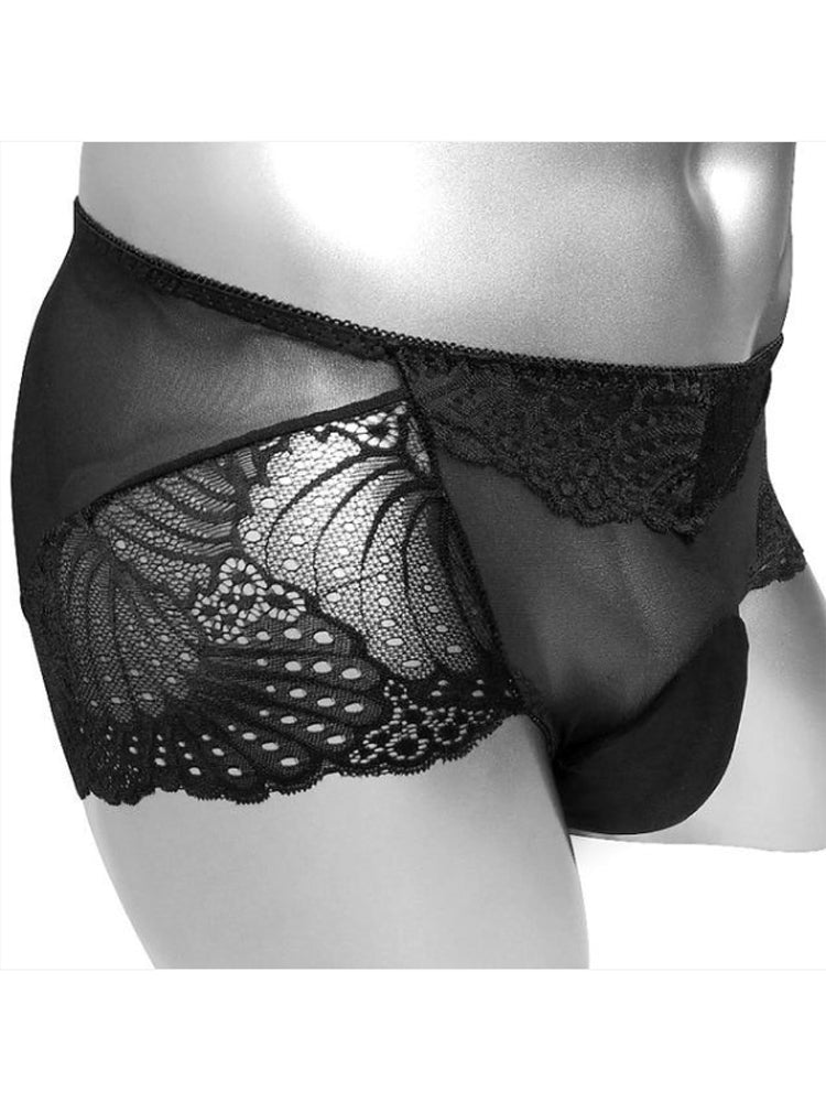 Men's All-transparent Mesh Hollow-out Briefs