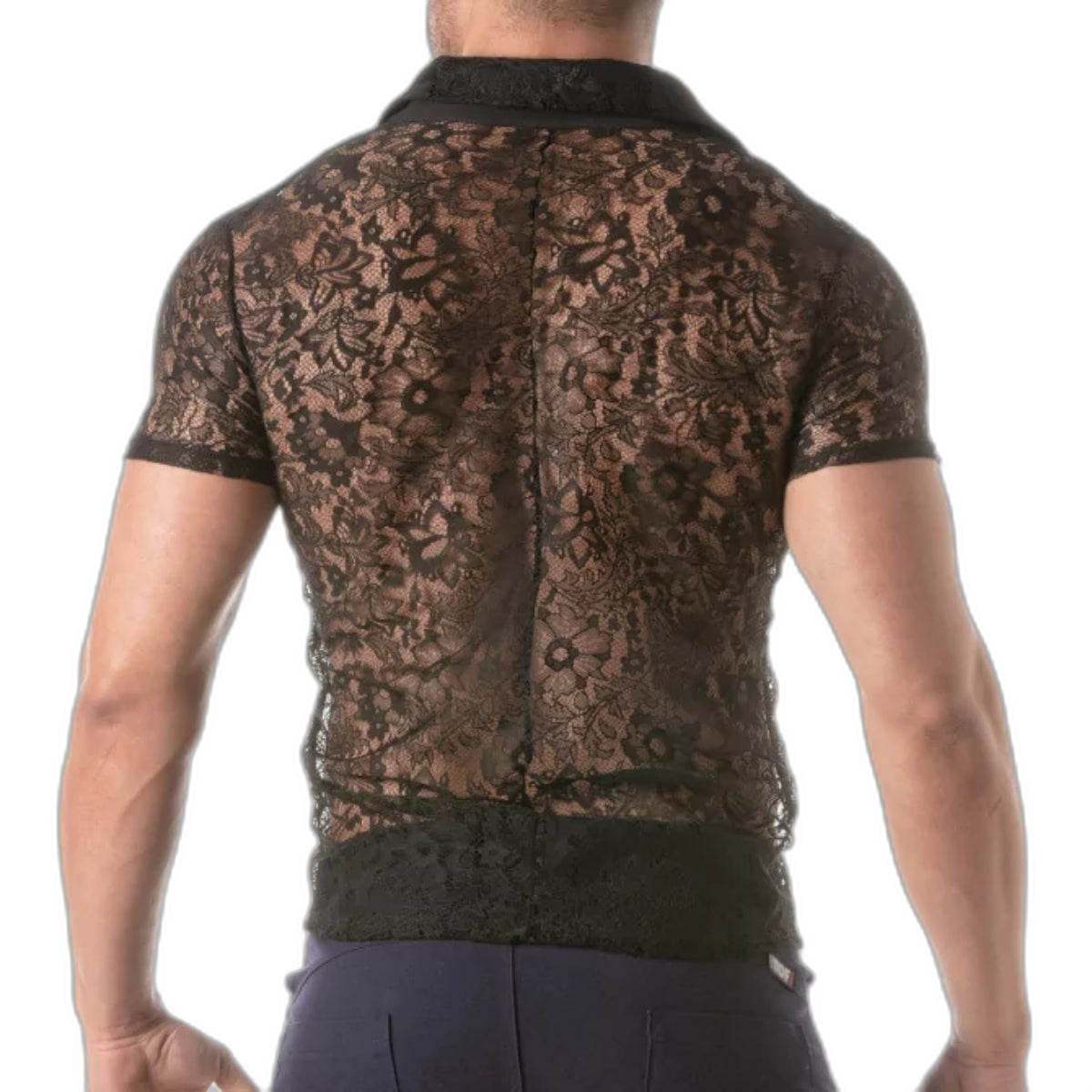TOF Paris Lace Short Sleeve Shirt Black