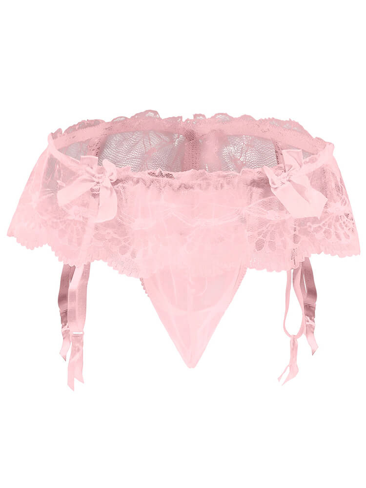 Men's Sexy Lace Semi-sheer Polyester Thong