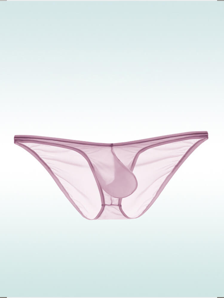 Men's Sexy Thin Transparent Low-Rise One-Piece Briefs