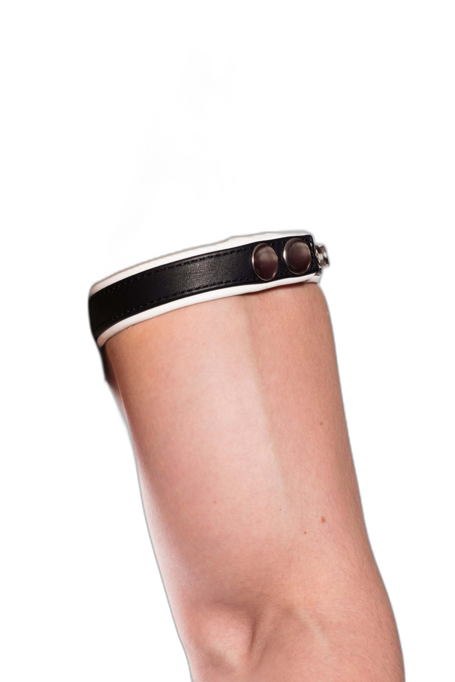 Prowler RED Leather Bicep Band Black/White