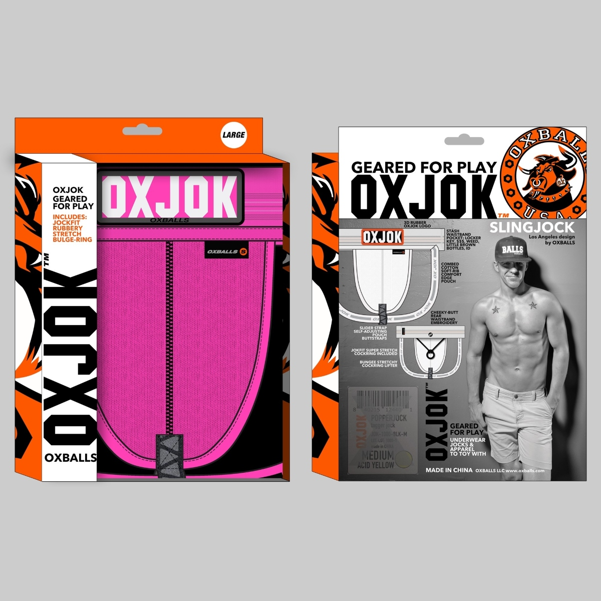 Oxballs Slingjock Upthrust Slider-Strap Jock PINK SKY SMALL