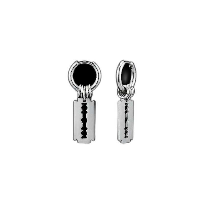 Razor Blade Hoop Earrings