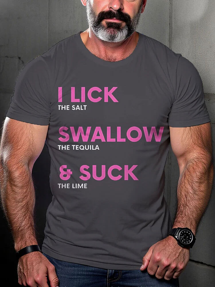 LGBTQ Gay I Like Swallow Suck Rainbow Print T-shirt