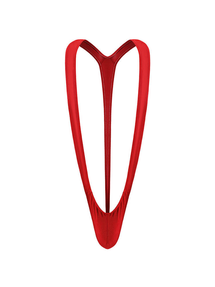 Men's Sexy Solid Color V-Shaped Bodysuit