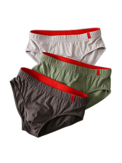 4 Pack Men's Solid Color Cotton Low-Rise Seamless Comfort Briefs