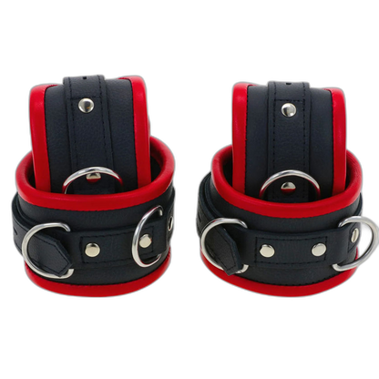 ruff GEAR Premium Leather Restraints 4 Piece Set Red