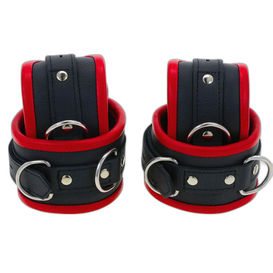 ruff GEAR Premium Leather Restraints 4 Piece Set Red