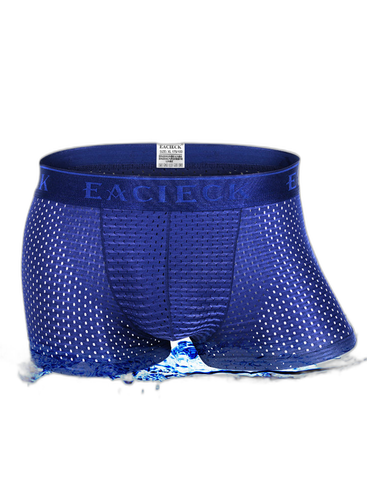 3Pcs Men's Mesh Thin Ice Silk Underwear