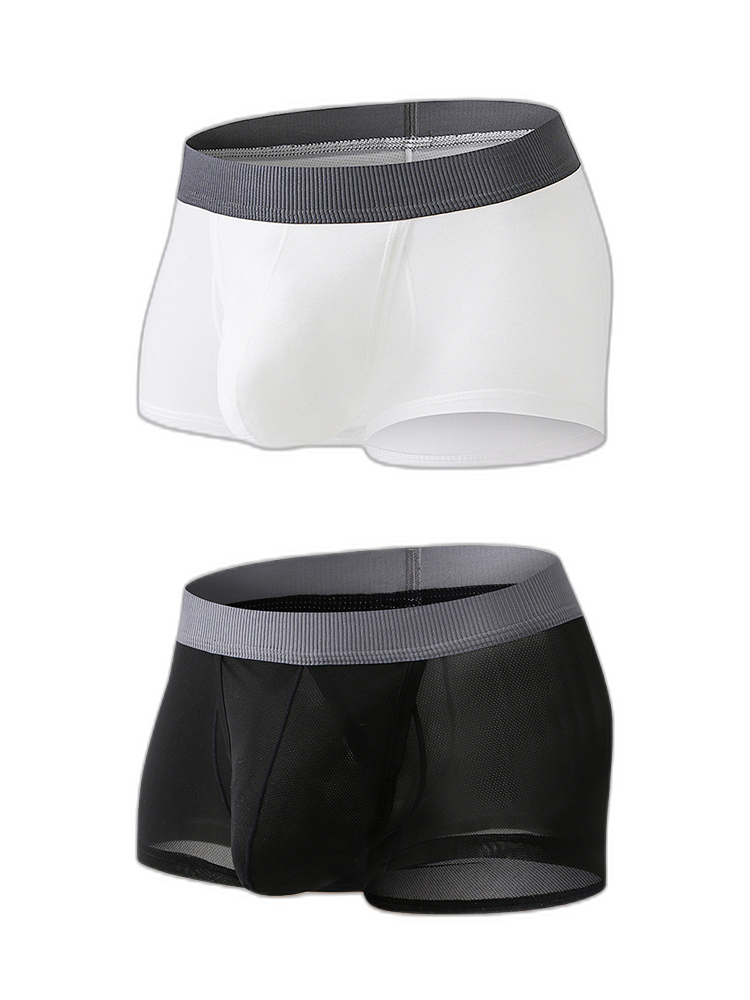 2 Pack Men's Ultra-Thin Trunks with Open Fly