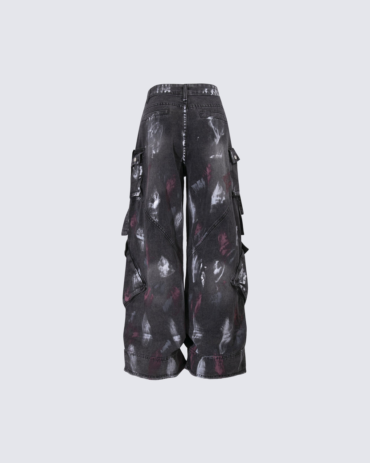 Deconstructed Graffiti Strap Cargo Jeans