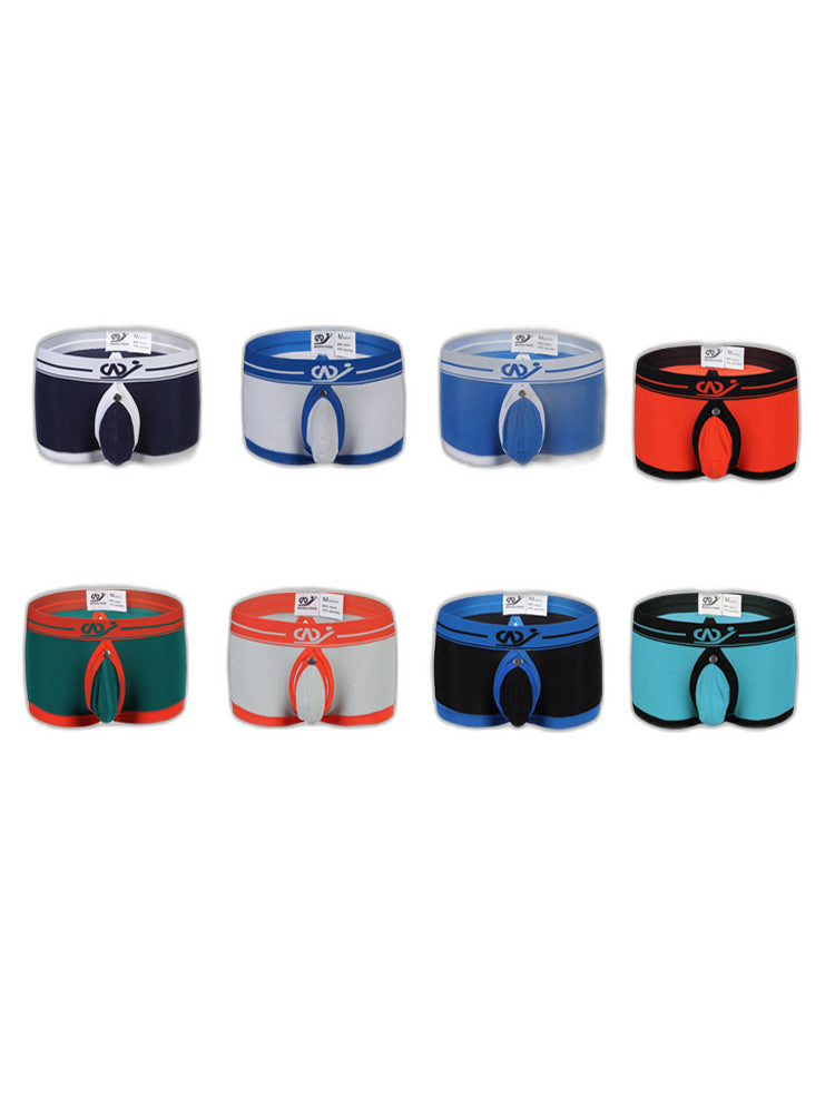 2 Pack Men's Large Pouch Back Opening Sexy Trunks