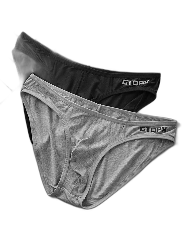 2 Pack Men's U-Shaped Pouch Single Layer Moisture-Wicking Comfortable Sexy Bikini
