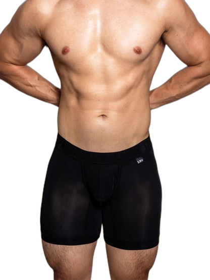 2 Pack Men's Trendy Breathable Ice Silk Boxer Briefs
