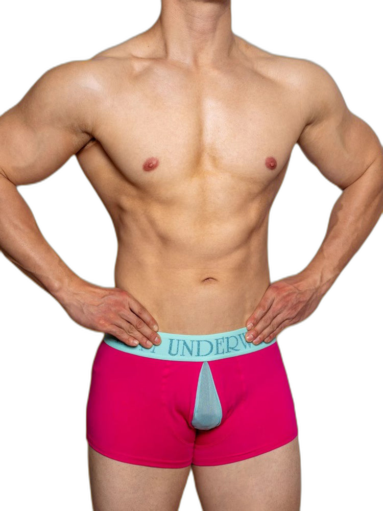 2 Pack Men's Mesh Transparent Open-Cut Cotton Mesh Trunks