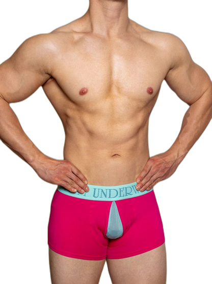 2 Pack Men's Mesh Transparent Open-Cut Cotton Mesh Trunks
