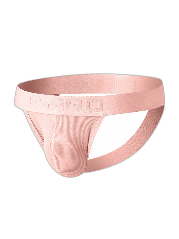 2 Pack Men's Ribbed U-Pouch Sexy Jockstrap