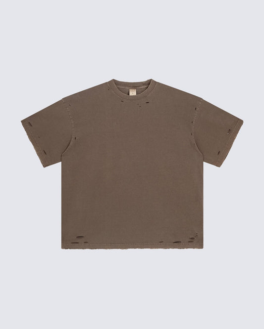 Street Fashion Distressed Short Boxy Tee