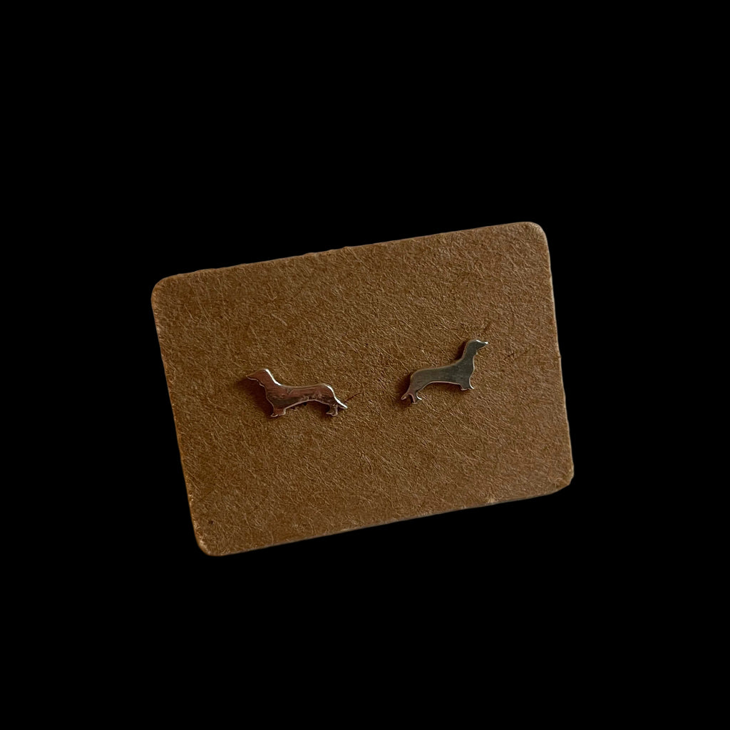 Sterling Silver Dachshund Earrings