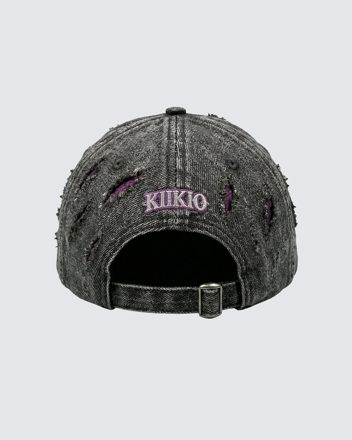 KIIKIO-Wasteland Flame-Metal Distressed Denim Cap